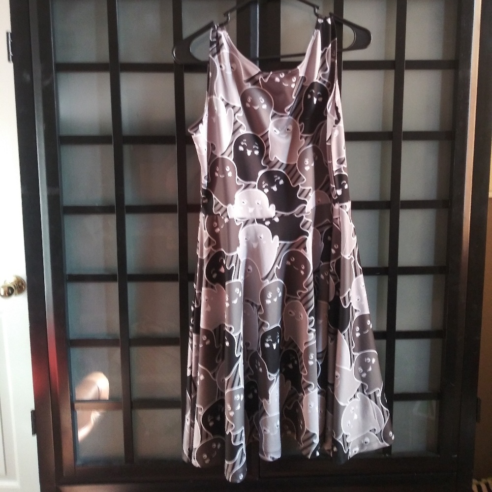 Ghost print skater dress
